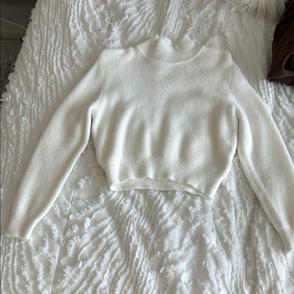 Zara White Cowl Neck Sweater